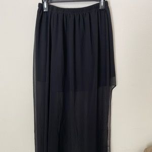 Black skirt with slit